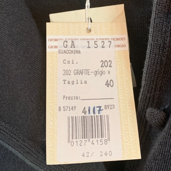 (K221) NWT Giorgio Armani Made In Italy Women’s Sz 4/US Button Up Sweater, Black - Picture 13 of 13